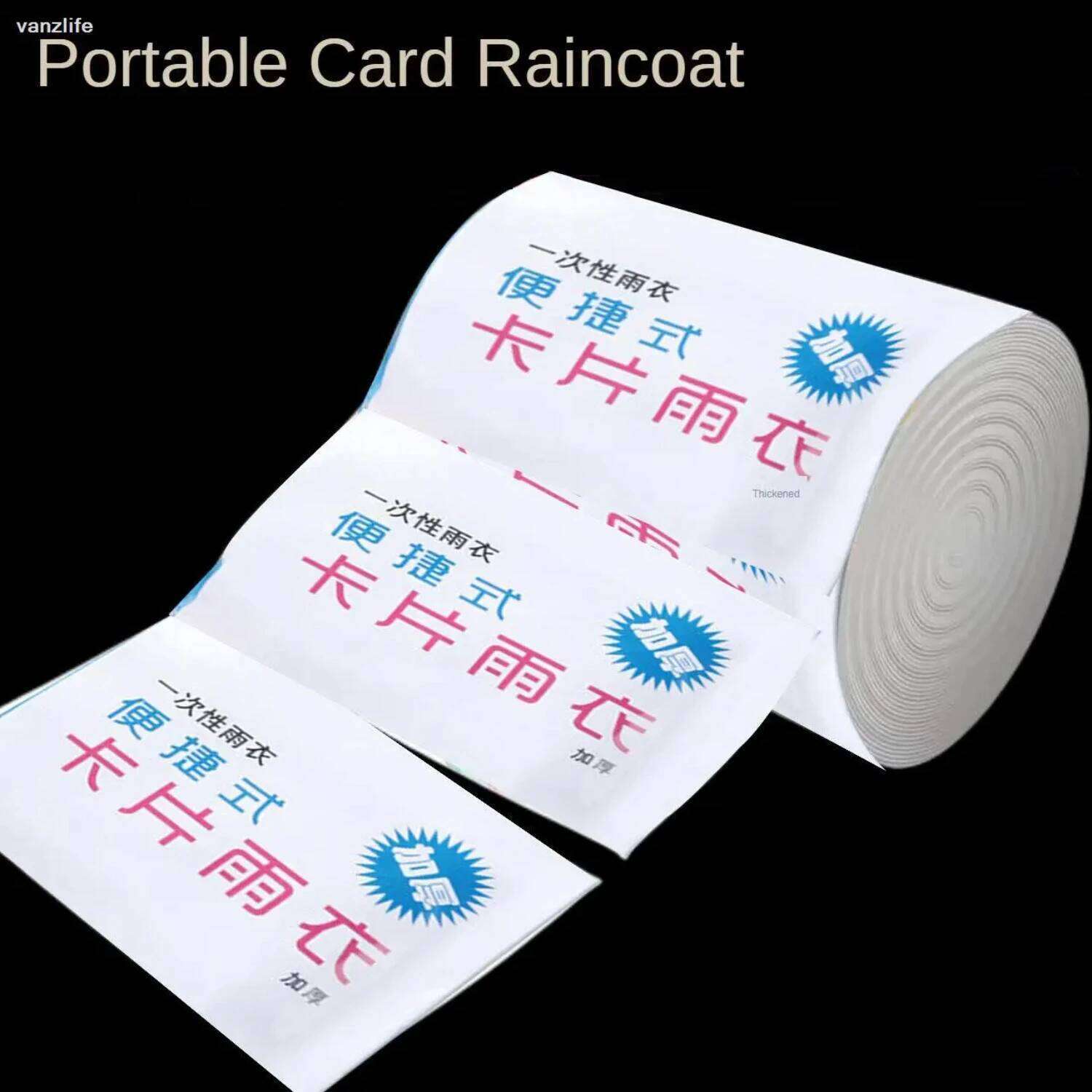 Disposable Card Raincoat Portable Thickened Compression Poncho Adults at Work Transparent Long Outdoor Rain-Proof School