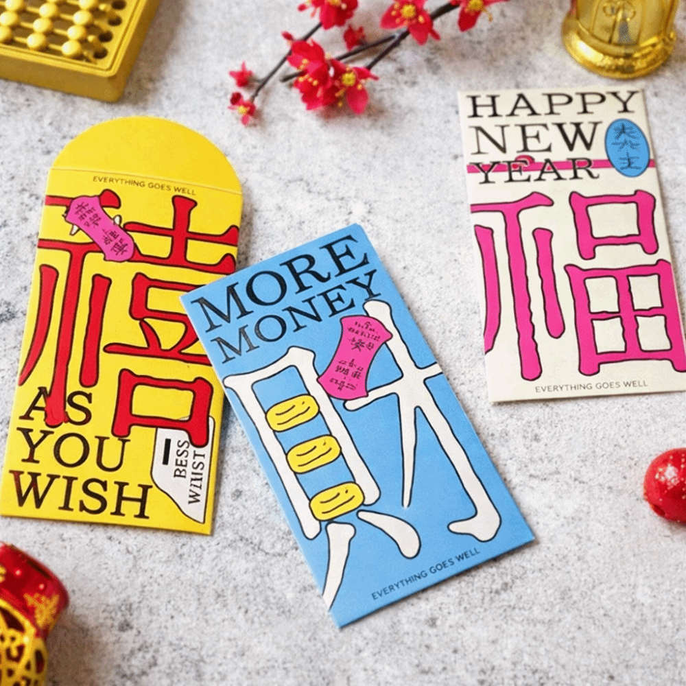 6pcs Festive Horse Year Red Envelopes Traditional Colorful Money Bag 6 Patterns Blessing Characters Red Packets Spring Festival