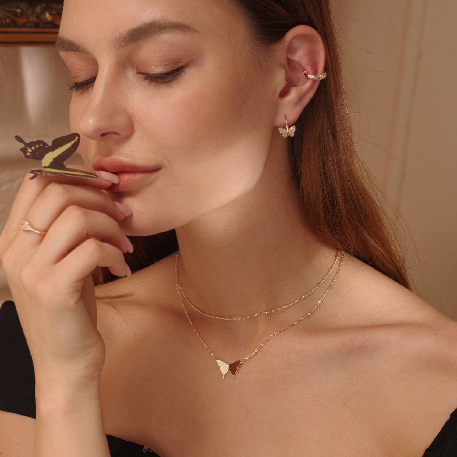 Double Layer Butterfly Necklace - Elegant Clavicle Chain for Women | Simple Temperament & Fresh Accessories | Perfect Gift for Girlfriend