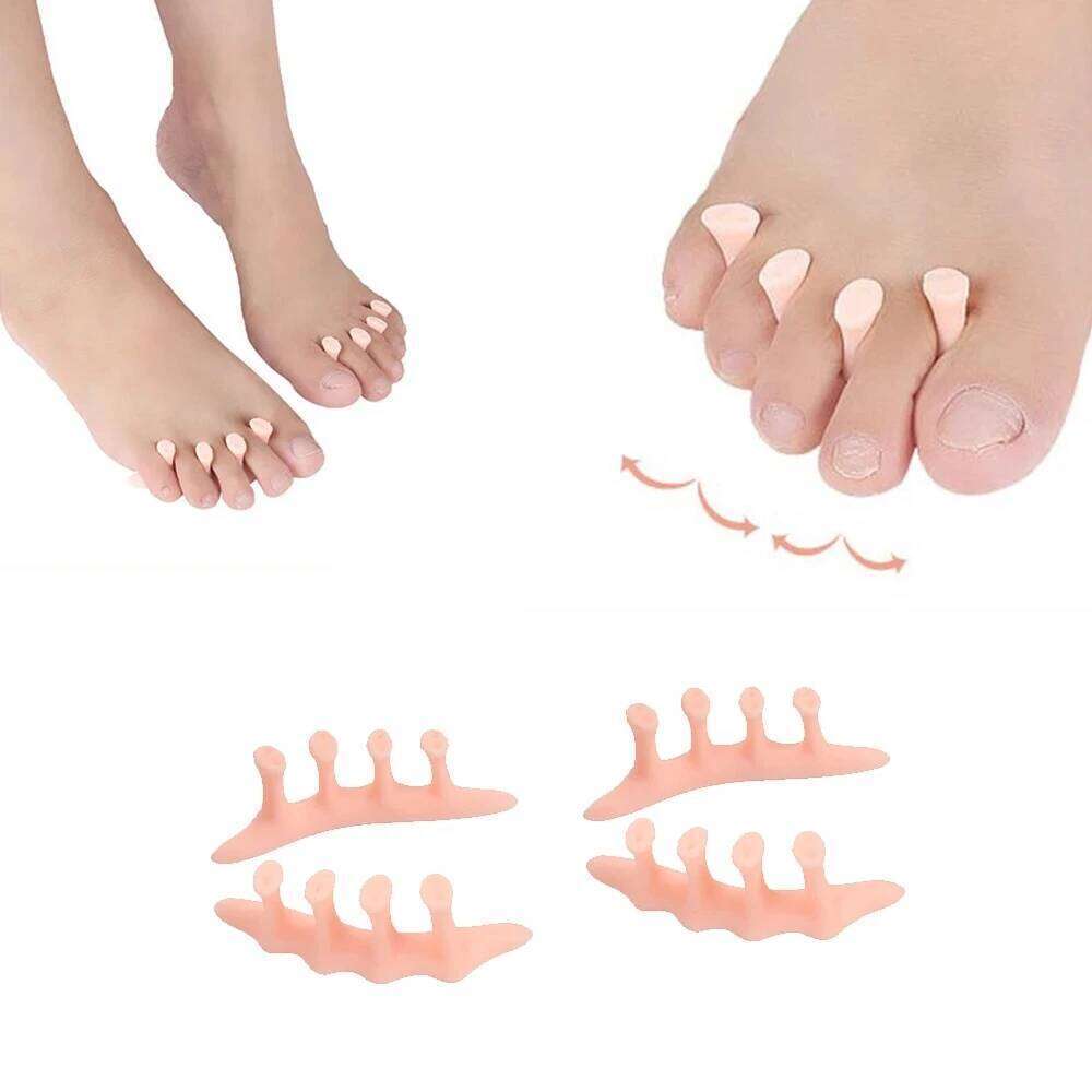 Silicone Separator for Pedicure, 2 pieces = 1 pair, Hallux Valgus Hammer Toe Straightening Gel, Orthotic Corrective Insole, Overlapping Bones