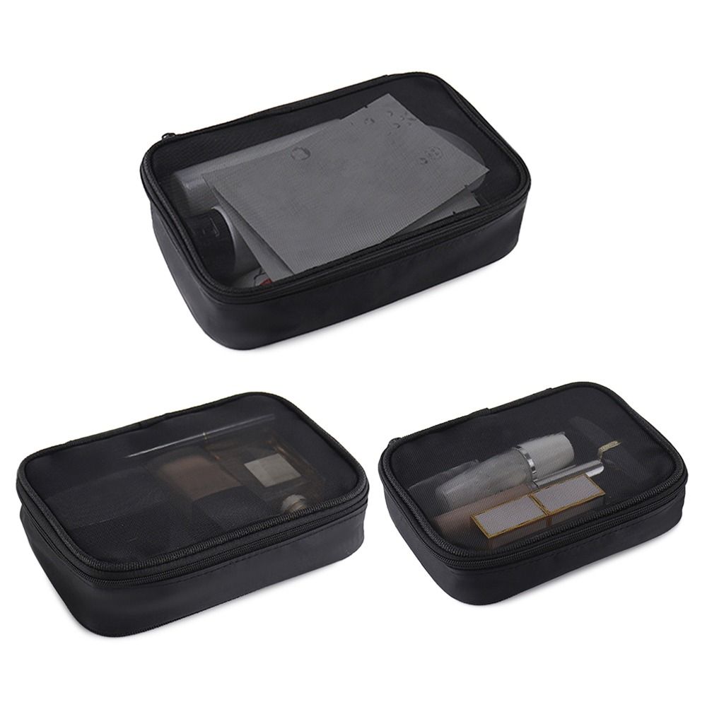 Travel Zipper Solid Color Cosmetic Bag Makeup Bag Mesh Toiletry Bag
