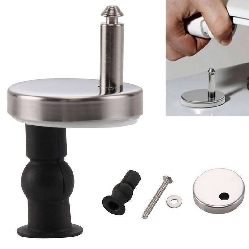 2pcs Lid Top Fixing Stainless Steel Universal Toilet Seat Hinge Soft Quick Release Replacement Parts