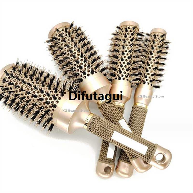 Difutagui Salon comb bristle brush comb round hair mm 53 mm 1 professional Luxury piece 25 aluminum tube hair curls nylon styling tool
