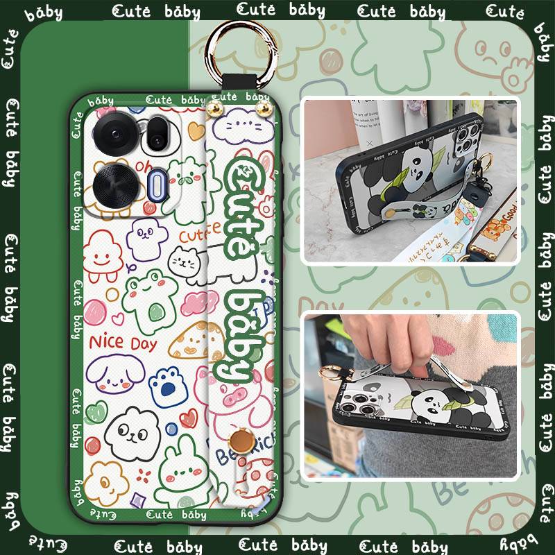 Back Cover Kickstand Phone Case For OPPO K15 Pro+ Cartoon Anti-knock Anti-dust Shockproof Ring Phone Holder Cute Durable