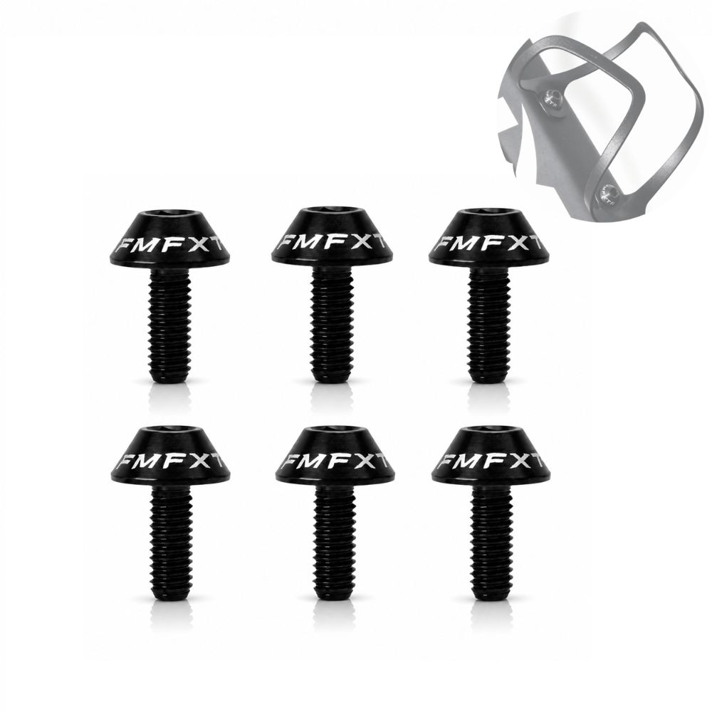 6PCS Durable M5x12mm Bike Bottle Cage Screws High Strength Black Water Bottle Cage Screws Aluminum Alloy Hex Socket Head Bicycle Bottle Cage Screws Bicycle Maintenance