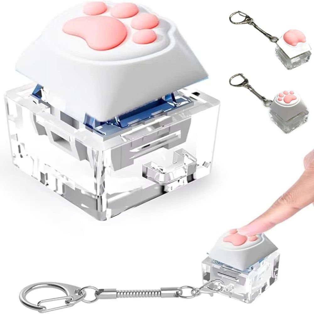 Cute Portable Keycap Tester Cat Butt Cat's Claw Keyboard Key Chain Lightweight Back Bag Pendant Unisex