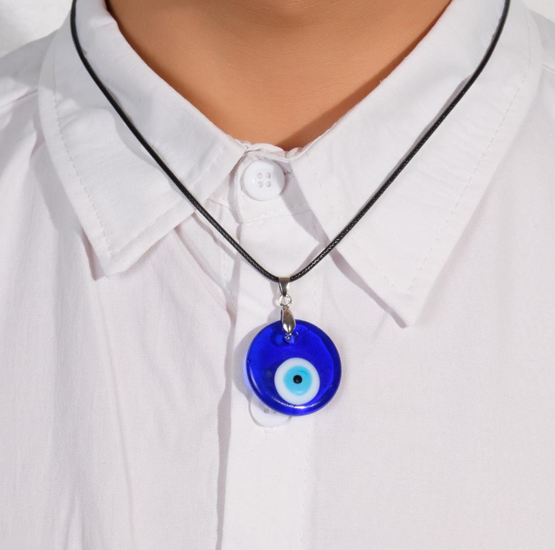 Masala Cottage=Evil Eye Energy Protection Glass Bead Good Luck & Protection Unisex Necklace