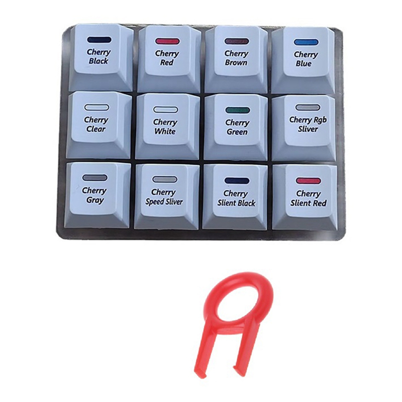 12-Key Mechanical Keyboard Switch Tester Sampler Switch Testing Tool with Keycap Puller for Cherry MX to Use