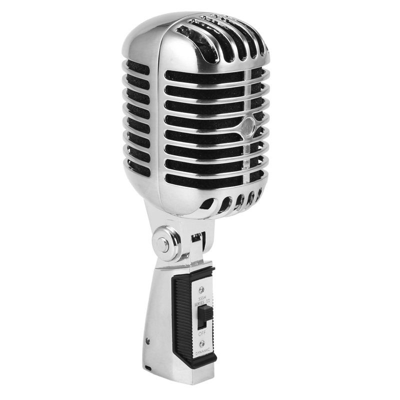 Professional Wired Vintage Classic Microphone Dynamic Moving Coil Mike Deluxe Metal Vocal Old Style Ktv Mic Mike