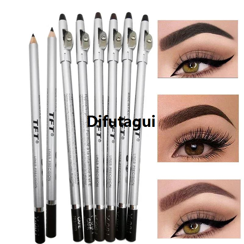 Difutagui 1/3pcs Eye Brow Pencil Waterproof Professional Women Eye Makeup Profesional Pen Easy Color Natural Black Brown Cosmetic Beauty Eyebrow Tool