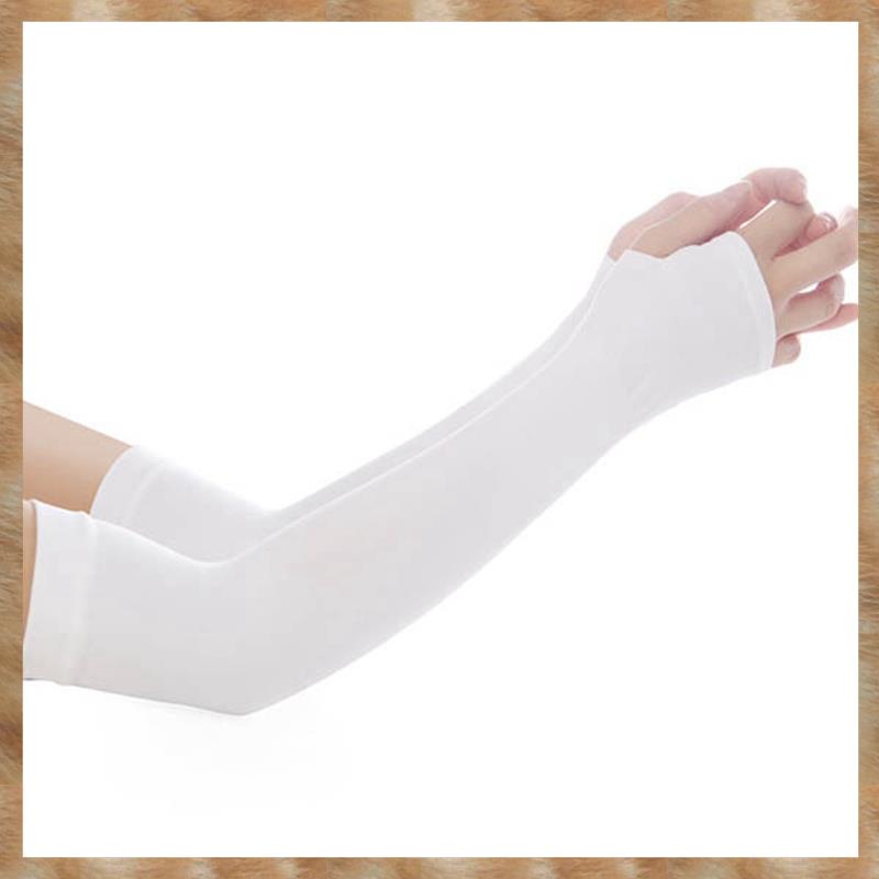 Kqueebee 1 Pairs Unisex Arm Cooling Sleeves UV Protection Arm Sleeves for Men&Women,for Running, Cycling, Hiking, Golf(White)