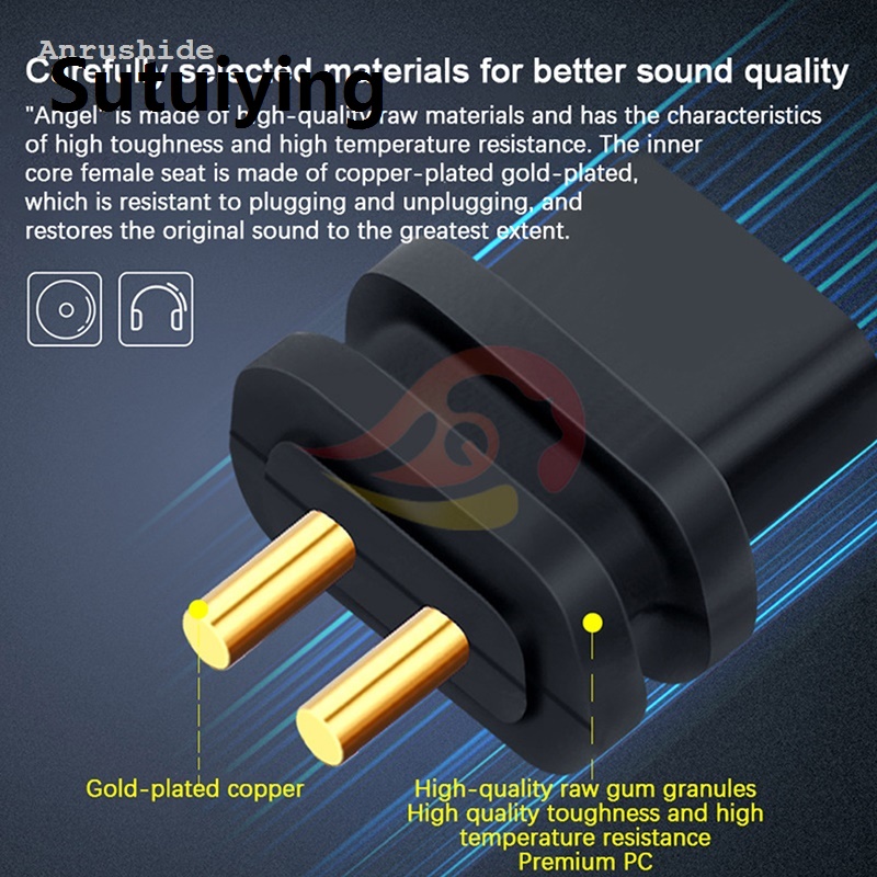 Sutuiying Anrushide 2 Pcs 0.78 Double Needle Socket UE QDC Custom Diy Earphone Repair Profesional Flat/Convex/Notch Female Socket Compatible 0.7-0.8 Male Pin