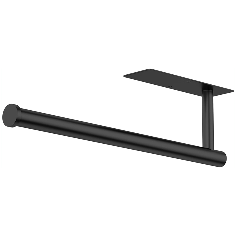 Stainless Steel Paper Towel Holder Under Cabinet, Self-Adhesive, No Drilling, Wall-Mounted for Kitchen,Home RV Black