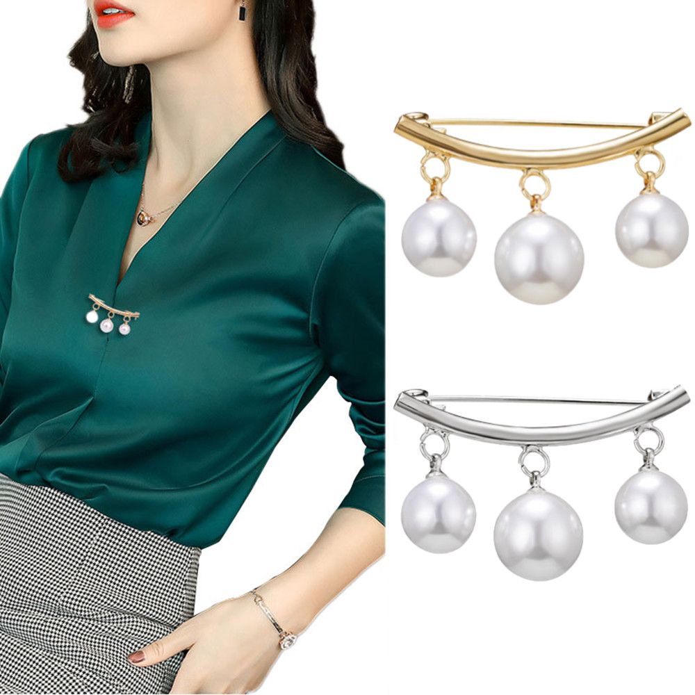 Jewelry Korean New Stylish Women Girls Simple Fashion Pearl Brooch Pin Clothing Accessories
