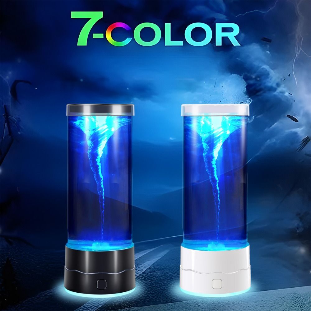 Table Light 7 Color Changing Tornado Motion Mood Lamp Mini Popular Sensory Multi-Color Relaxing Light Atmosphere Lamp Sensory Twister Lamp Office Decor