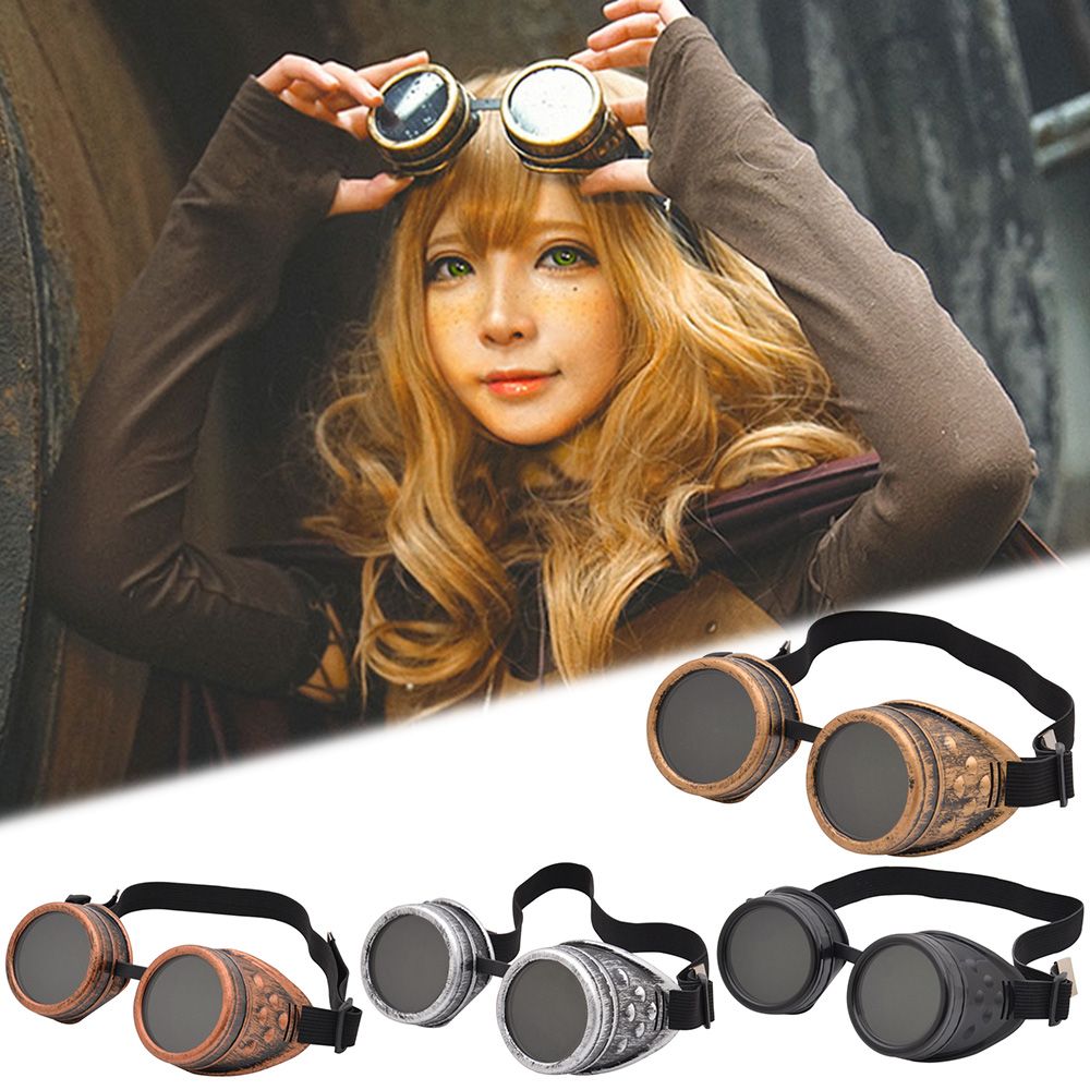 New Halloween Costume Cyber Goggles Vintage Goth Cosplay Punk Glasses Cosplay Victorian Steampunk Goggles Glasses Cycling