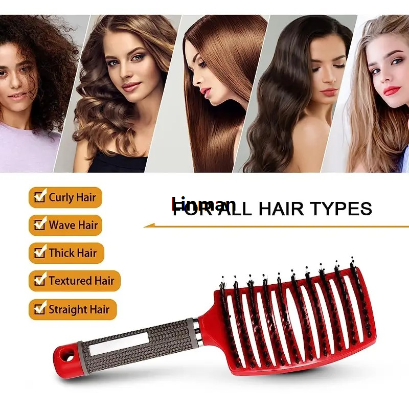 Linman 2PC/set Magic Demelant Brush Bristle Nylon Hair Popbrush UnLuxury tangle Brush Scalp Massage Comb Salon Professional hair comb