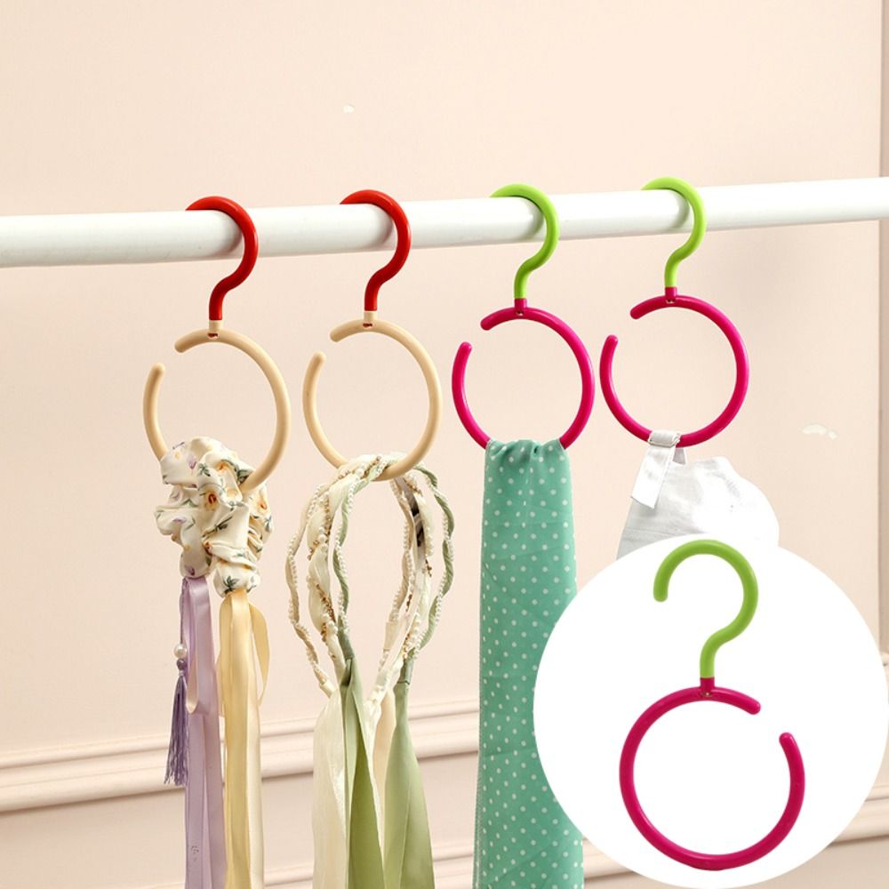 New Dopamine Clothes Hanger Portable Rotatable Round Scarf Tie Display Rack Multifunctional Storage Hook