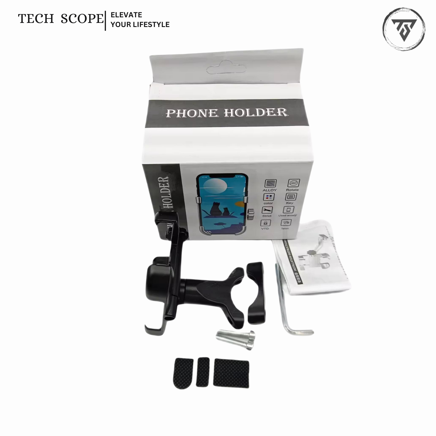 C1 Metal Phone Holder for Bike & Scooter - Durable & Secure Smartphone Mount