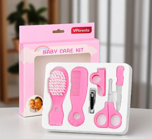 Newborn Baby Grooming Kit 5 in 1 | Nail Clipper, Scissor, File, Comb & Brush | BPA-Free Baby Care Set