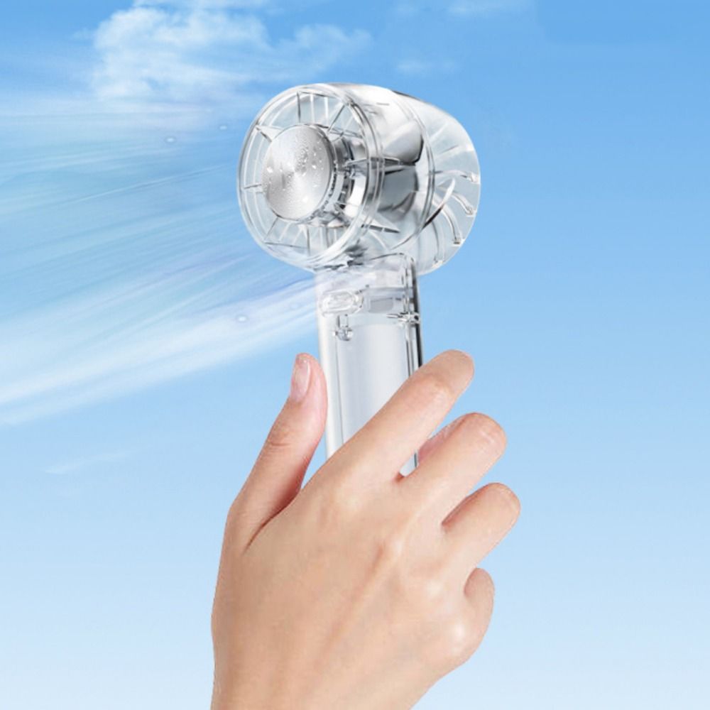 Air Cooler Charging Cooling Fan with Hook Portable Mini Fan Transparent 3-Speed Turbo Handheld Fan Outdoor
