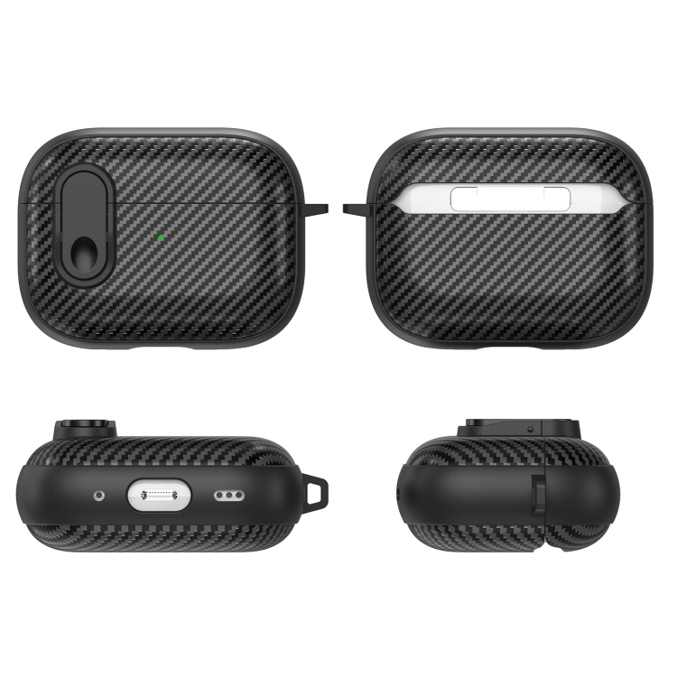 AirPods Pro Carbon Fiber Texture Wireless Earphones Case With Security Lock