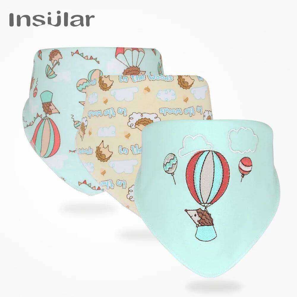 INSULAR Brand 3pcs/lot Baby Bibs Bandana 100% Cotton High Quality Babadores Para Bebe Infant Saliva Towel For Boys And Girls
