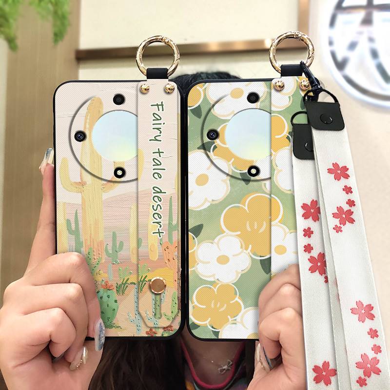 Anti-dust Anti-knock Phone Case For Honor X9a 5G/Magic5 Lite Wristband Phone Holder Durable ring Lanyard Fashion Design