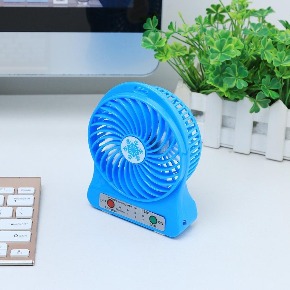 Rechargeable USB Portable 3 Speed Mini Fan with LED