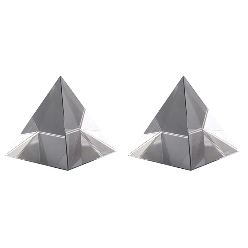 FORIDE 2X Prism Optical Glass Pyramid 40mm High Rectangular Polyhedron Suitable for Teaching Experiments