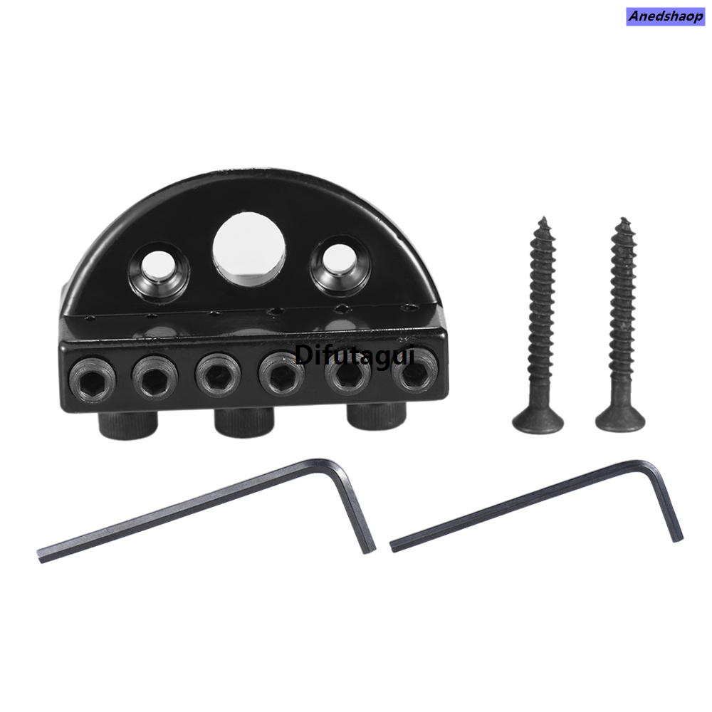Difutagui 6-string Headless Electric Guitar String Locking N【2025 Version】ut Set with 2 Wrench 2 Screw Black String Lock Nut