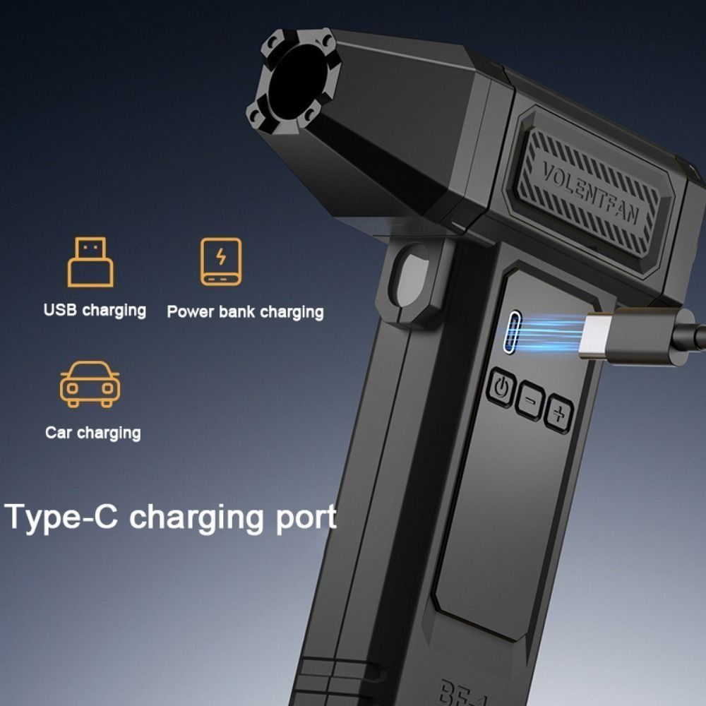 Portable 400000RPM Handheld Turbo Violent Fan Brushless Motor LED Lighting Electric Air Blower Rechargeable High-Speed Powerful Dust Blower Keyboard