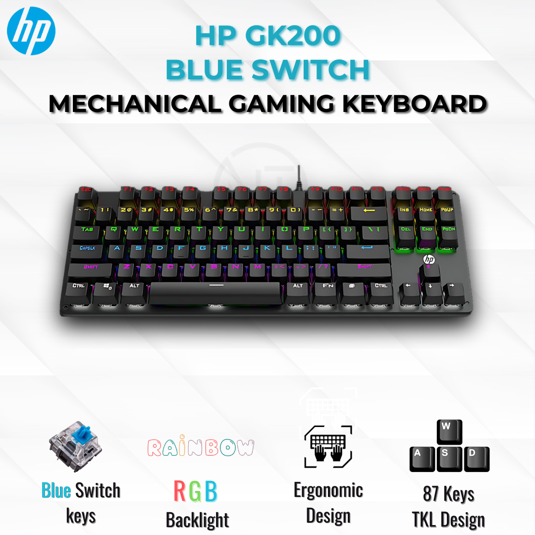 HP GK200 80% Blue Switch Rainbow RGB Mechanical Gaming Keyboard
