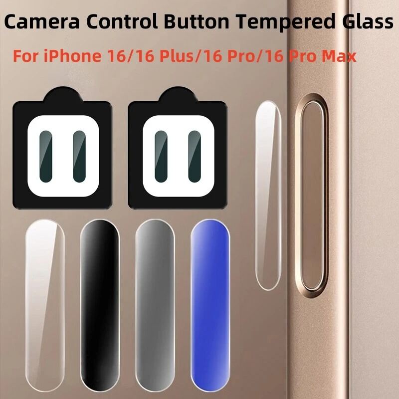 HODON 2PCS Camera Control Button Protector Sticker For iPhone 16 Pro Max 16 Plus Side Tempered Glass Film