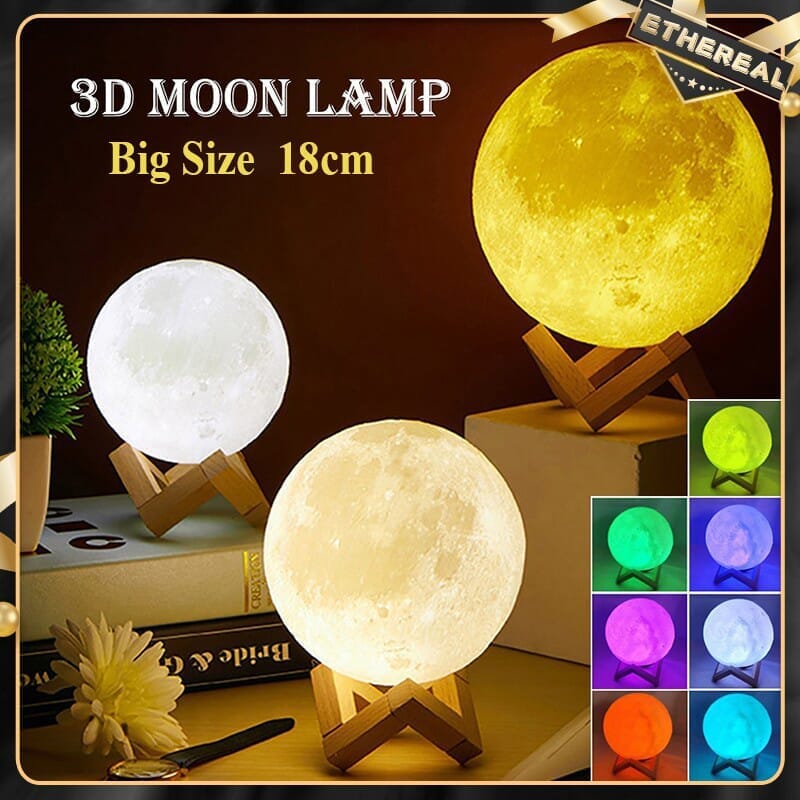 16 Color 3D Moon Lamp 13cm