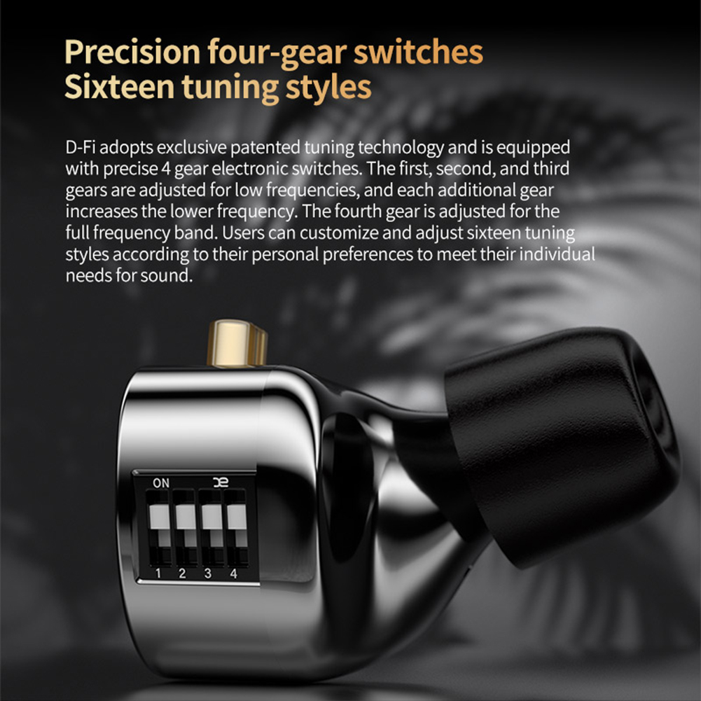 NEW KZ DFi D-Fi Wired Best In Ear IEMs HiFi Earphones 4 Level Tuning Switches Innovative Precise Method Dynamic Headphone Monitor