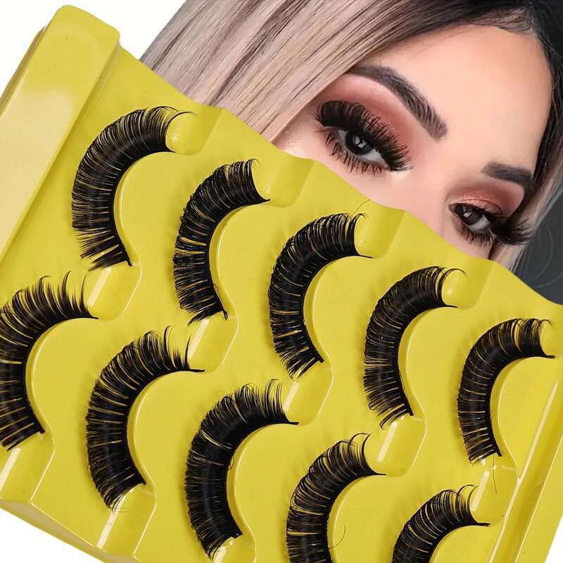5 Pairs DD Russian Fake Eyelashes Reusable 3D Fluffy False Lashes Eyelash Extension
