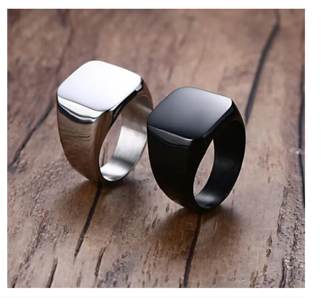 Kaira Store New Design Stylish Black/Silver Stainless Ring For Men