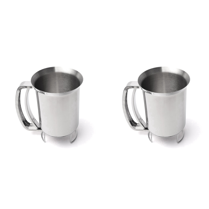 fasdaga 2X Handheld Stainless Steel Batter Dispenser Cake Cupcake Dough Dispensers Kitchen Tool Baking Flour Paste Funnel