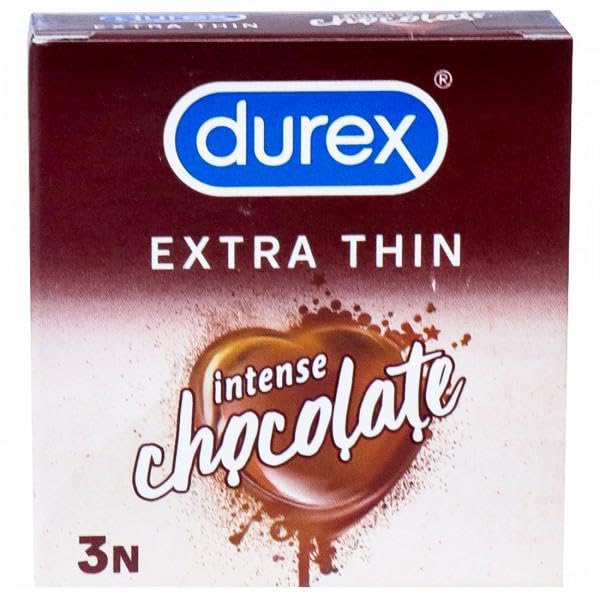 Durex Extra Thin Intense Chocolate Flavored Condom, 3 Count