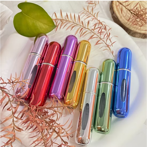 Premium Refillable Perfume Atomizer - Portable Travel Spray Bottle with Leak-Proof Design, Precision Pump Refill System, Durable Aluminum Body, Compact 5ml Fragrance Dispenser