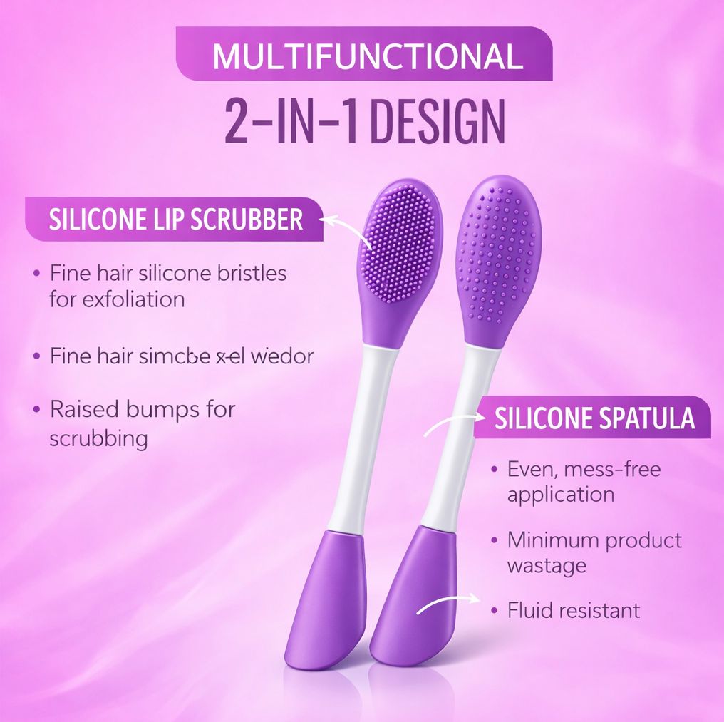 1 Silicone Double Sided Facial Cleansing Brush, Face Mud Mask Applicator Spatula, Makeup Removal Skincare Cosmetic Tool (M, 1)