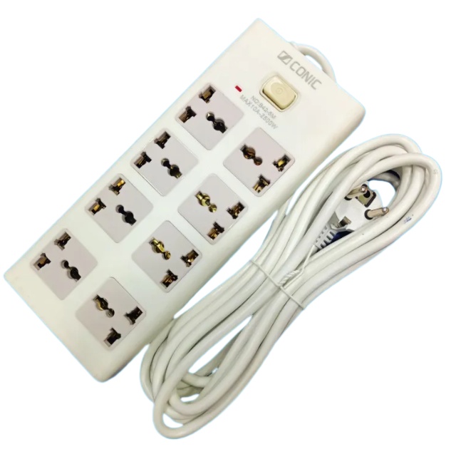 8 Ports Multiplug Extension Cords with Heavy Duty Power Universal Multi Plug