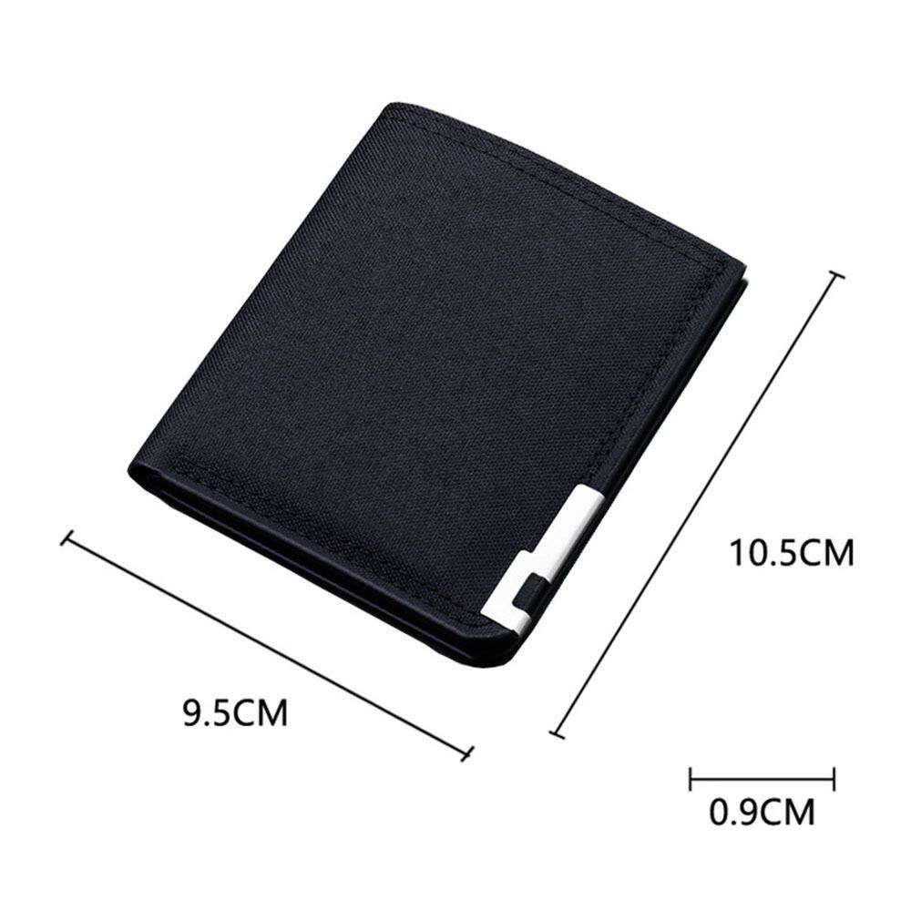 HOT JIYAN2866 Lightweight Canvas Solid Color Bi-fold Men Short Wallets Small Wallet Coin Purse ID Card Holders