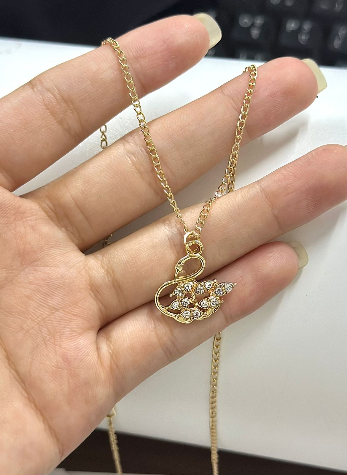 Duck Shaped Beautiful Gold coloured necklace
