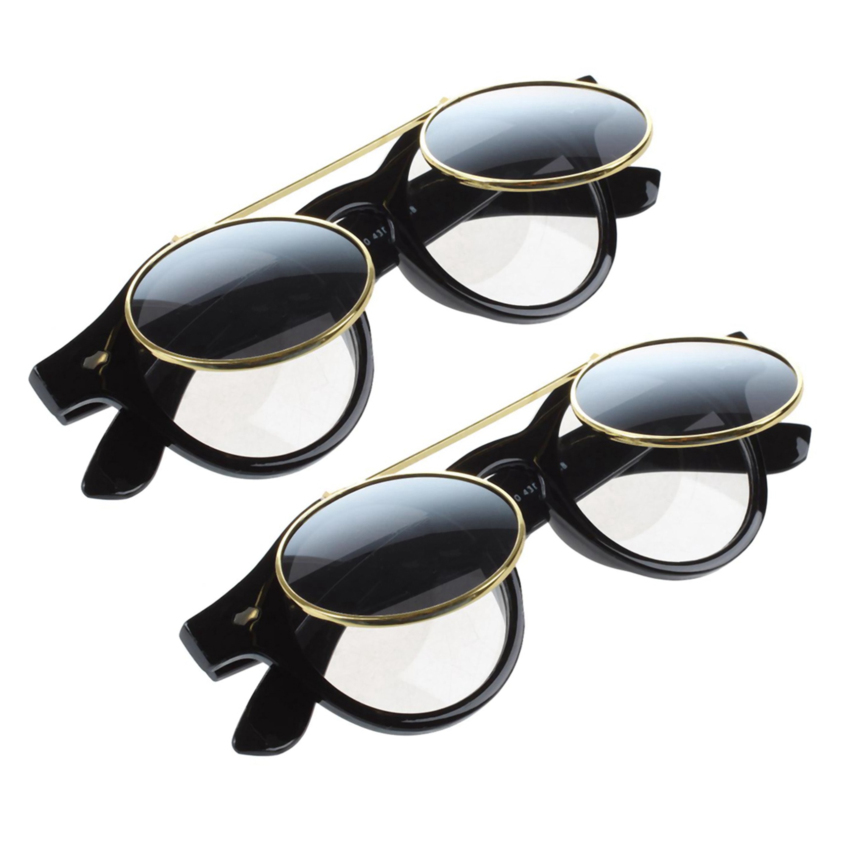 fasdaga 2X Cute Unisex Goth Goggles Glasses Retro Flip Up Round Sunglasses