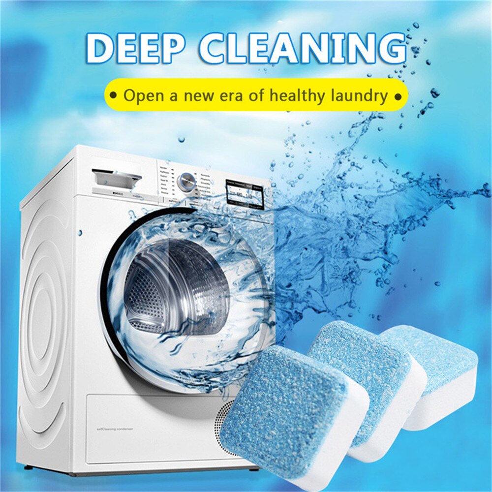 12pcs Washing Machine Cleaner Tablets - Deep Cleaning, Deodorizing, Stain Removal