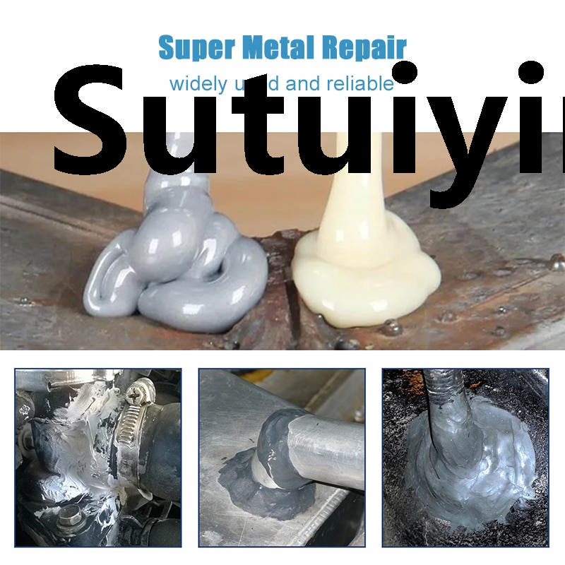Sutuiying solder paste Casting Repair Glue AB Metal Strength Glue Industrial Repair Agent Welding Gel Heat Resistance Cold Weld Repair Paste Gluehand tools