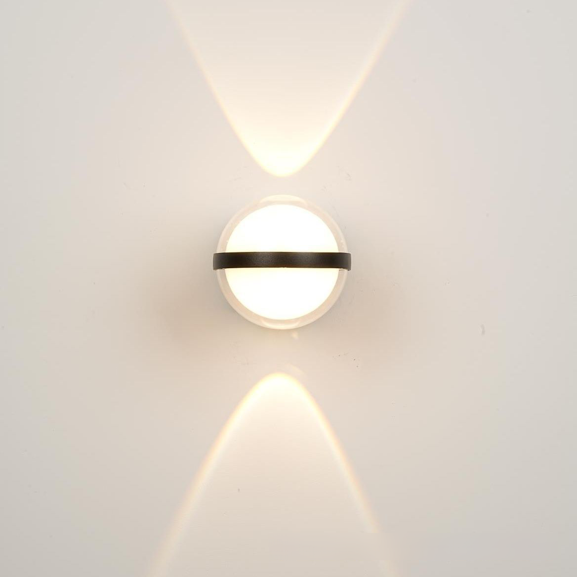 12W Outdoor Waterproof LED Wall Lamp - Double Head Up Down Light | Modern Round Exterior Wall Light for Balcony, Terrace, Gate & Courtyard