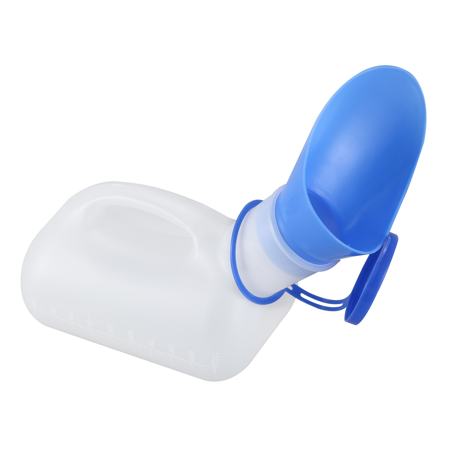 JAERBEE Portable Urine Bottle Urine Bottle 1000ml for Men Women Travel and Camping White & Blue